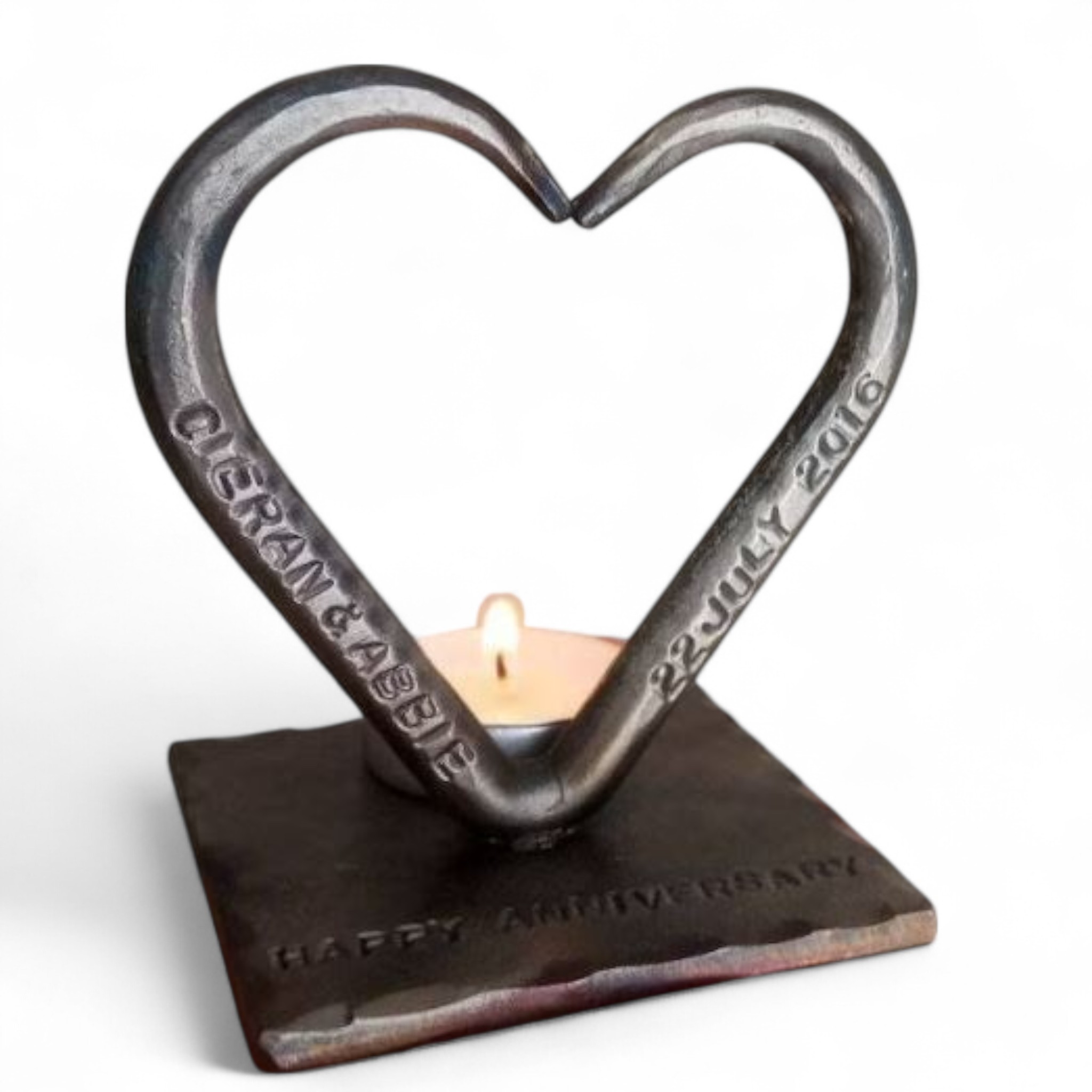 Wrought Iron Heart candle holder