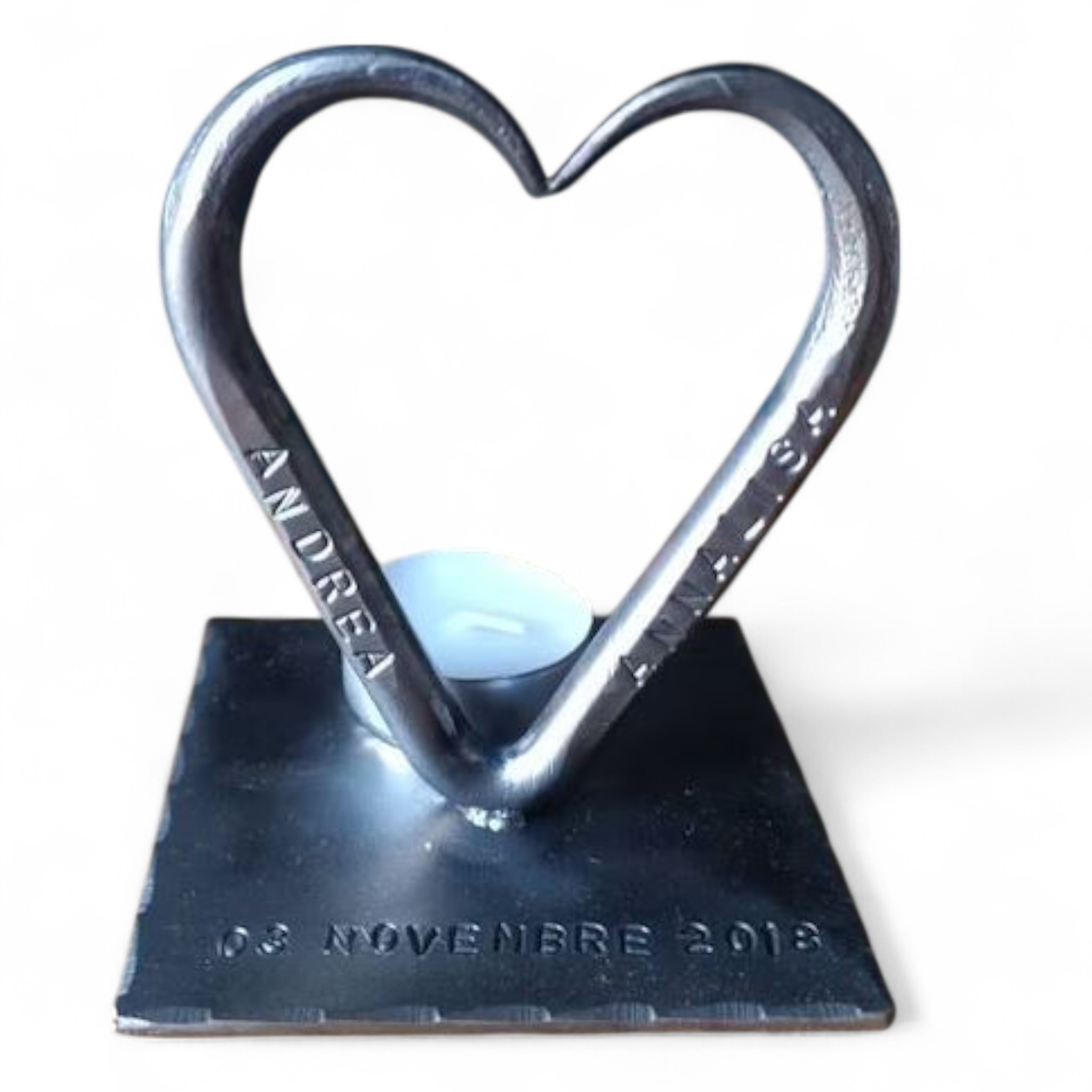 Wrought Iron Heart candle holder