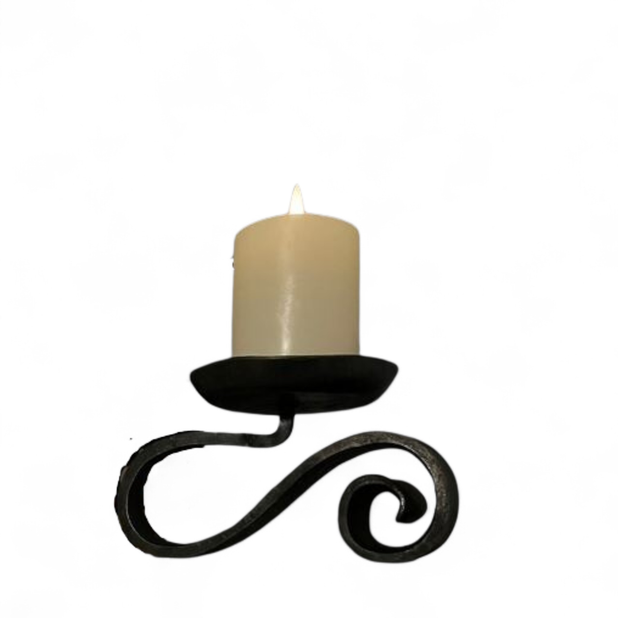 Hand-Forged Iron Candle Holder