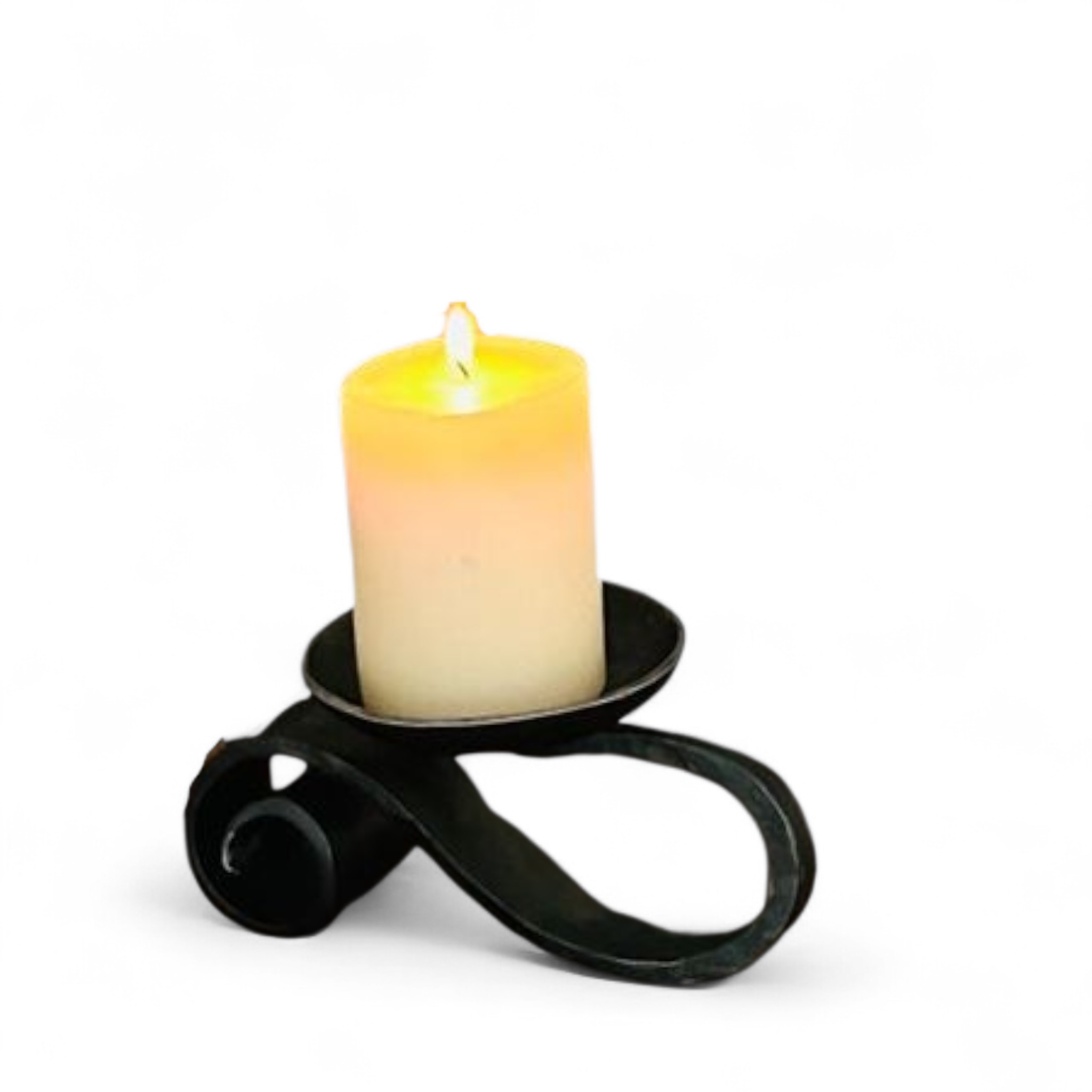 Hand-Forged Iron Candle Holder