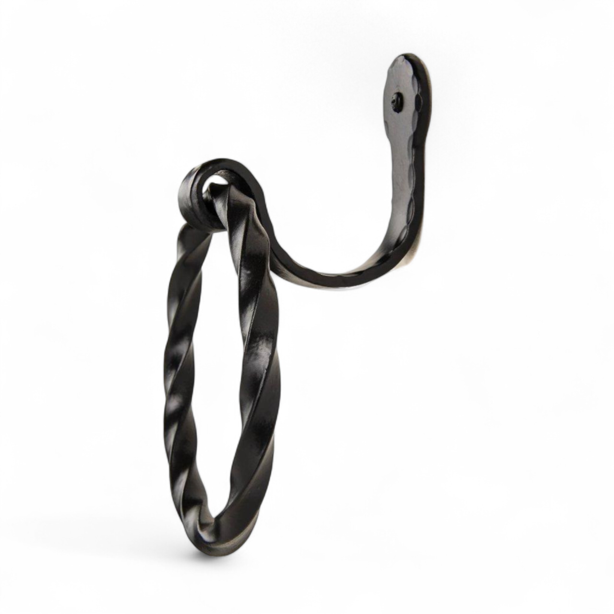 Forged Iron Twisted Towel Ring